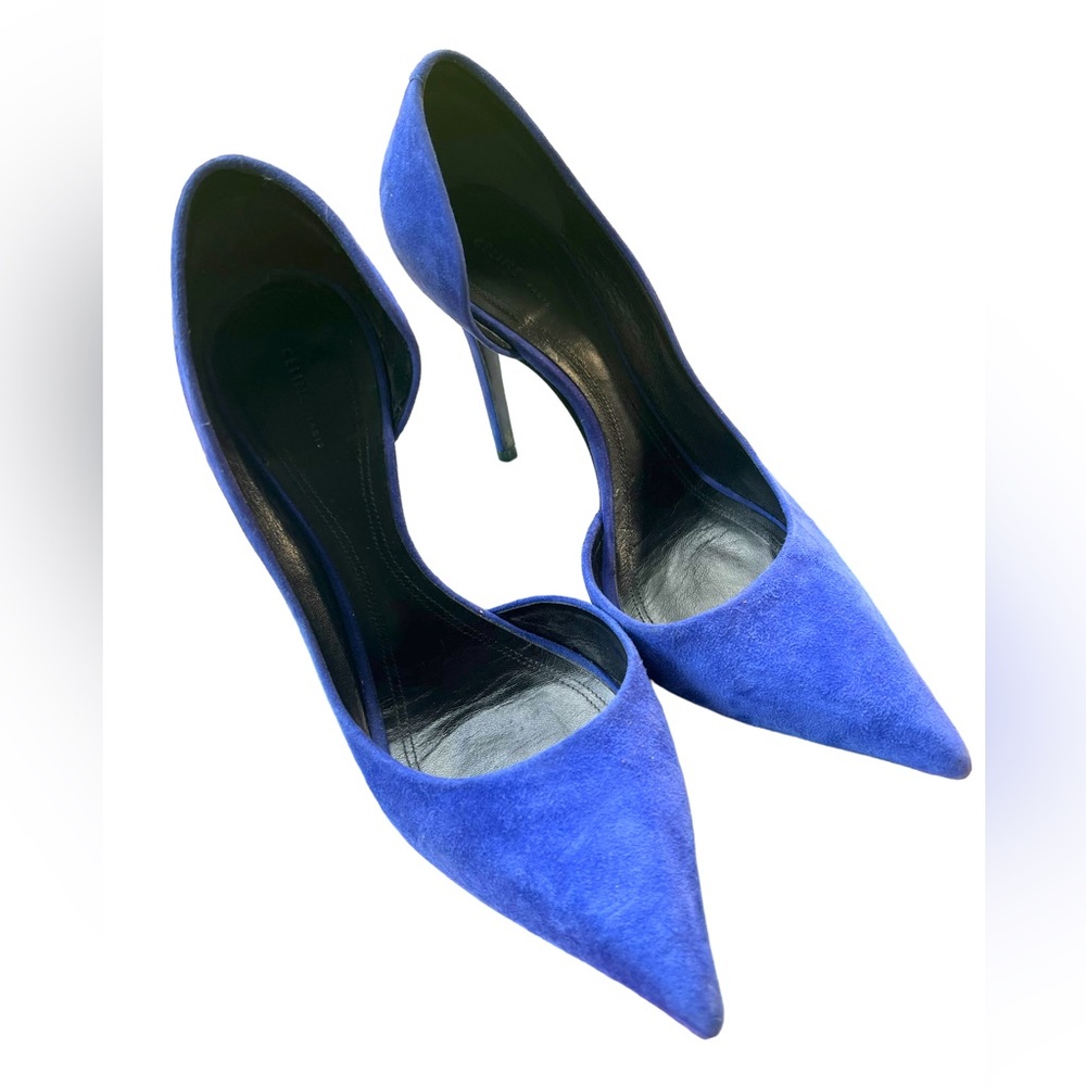 Celine sapphire suede d’orsay heels - Picture 2 of 11
